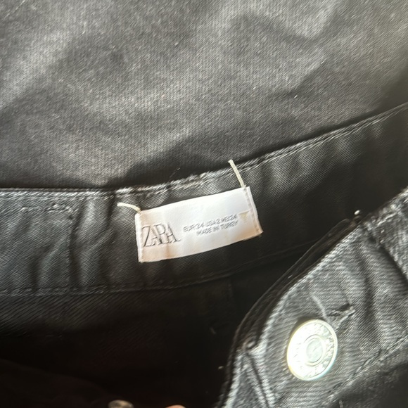 Zara black full length wide leg jeans - Picture 3 of 3